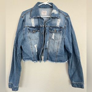 Love Tree Denim Cropped Jacket